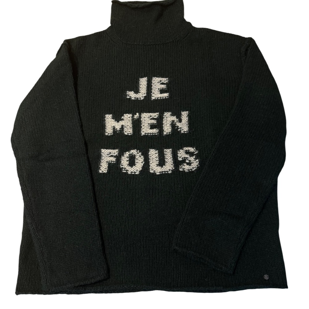 Zadig & Voltaire green merino wool oversized sweater "Je m'en fous”